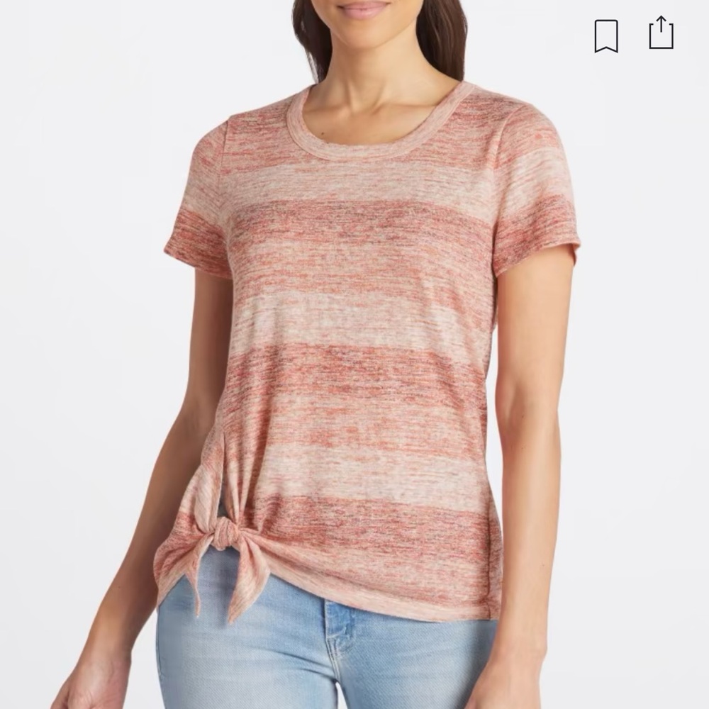 👚Michelle Side Tie Knit Tee (burnt orange stripes) - Bobeau - Stitch Fix